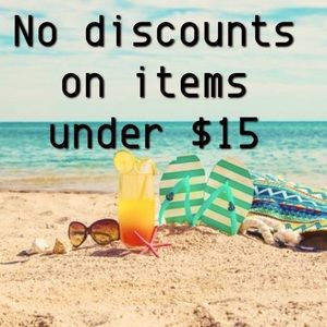 Discount on 15 or less . Please remember 2.95 is Poshmarks fee on 15 and less.